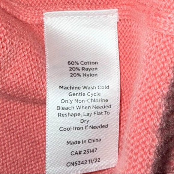 NWT Talbots BOLD ORANGES CREWNECK PULLOVER SWEATER 2X Pink/Orange - Picture 12 of 13